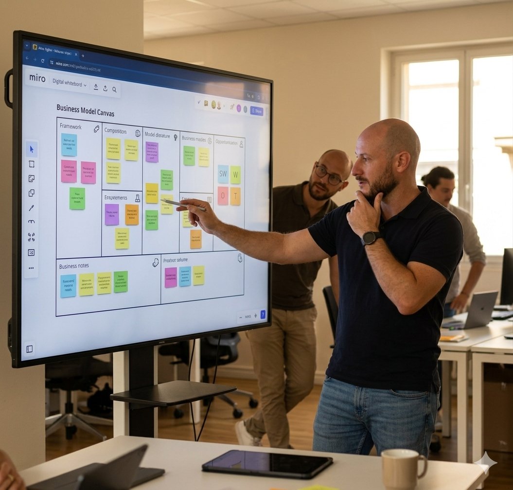 Gabriel Morais facilitating a Miro workshop